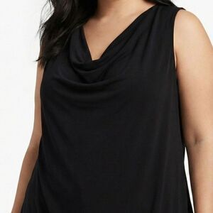 Lane Bryant Black Cowl Neck Sleeveless Top Size 22/24 Office Goth Minimalist